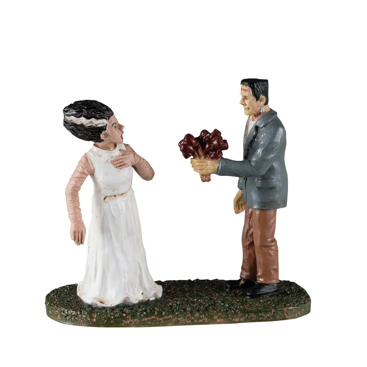 Lemax Spooky Town Halloween Village Accessory Dating Clients Frankenstein Couple Figurine